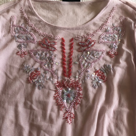 The Limited Embroidered & Beaded Sheer Mesh Top - Picture 4 of 7